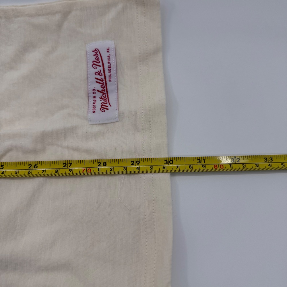 Mitchell & Ness Heritage SS Slub Tee Vintage Logo Cream Mens L FC8332-MNNCRSC - Picture 8 of 8